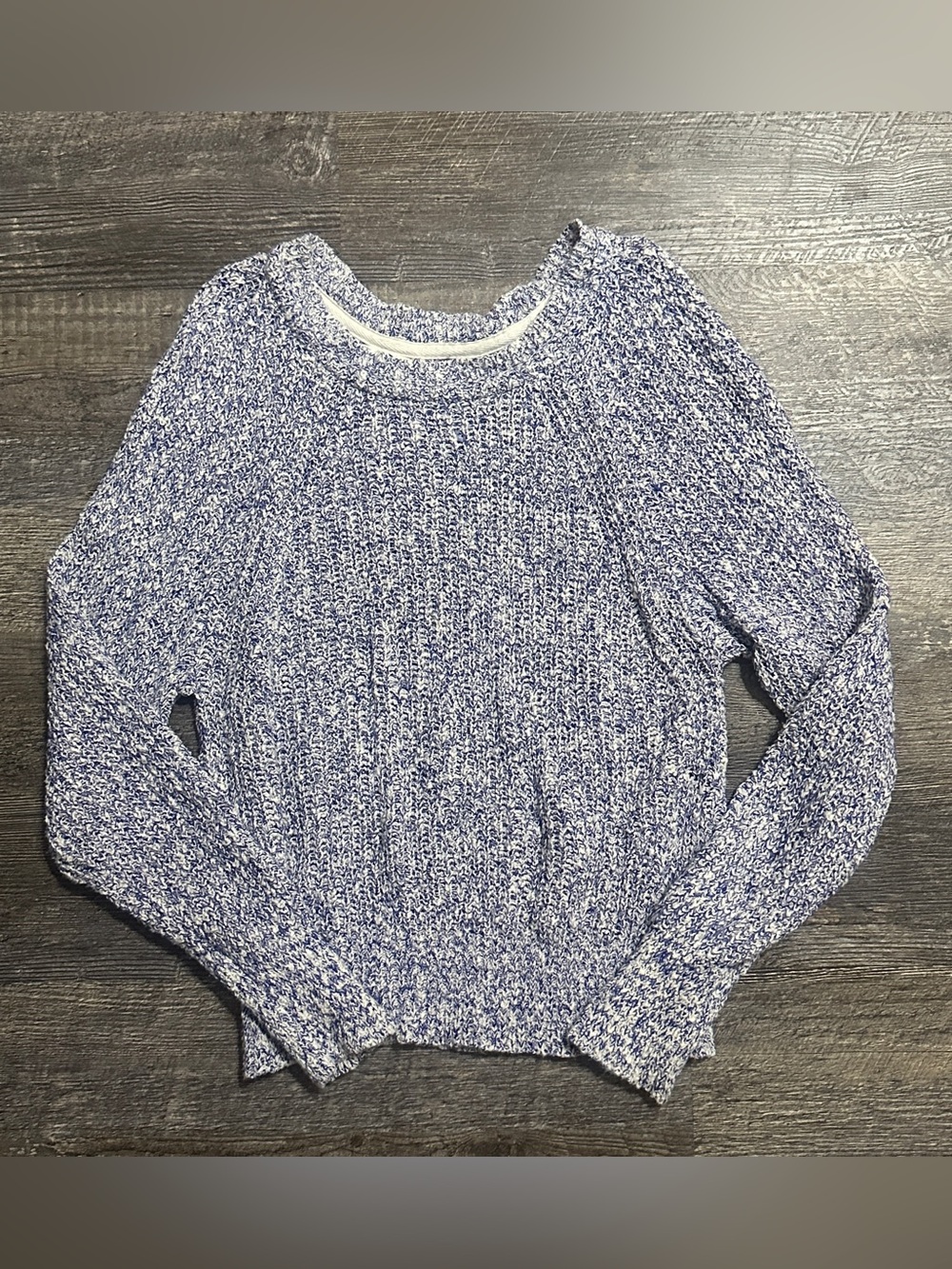 Free People Purple/Blue Electric City Pullover Marled Knit Sweater - XS - 2016